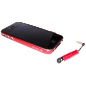 Coque Iphone 4 aluminium Rouge 0.5mm avec stylet 