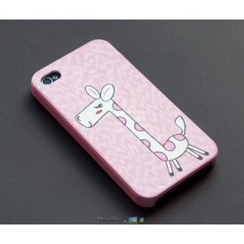 Coque Iphone 4 / 4S Rose Girafe luxe 