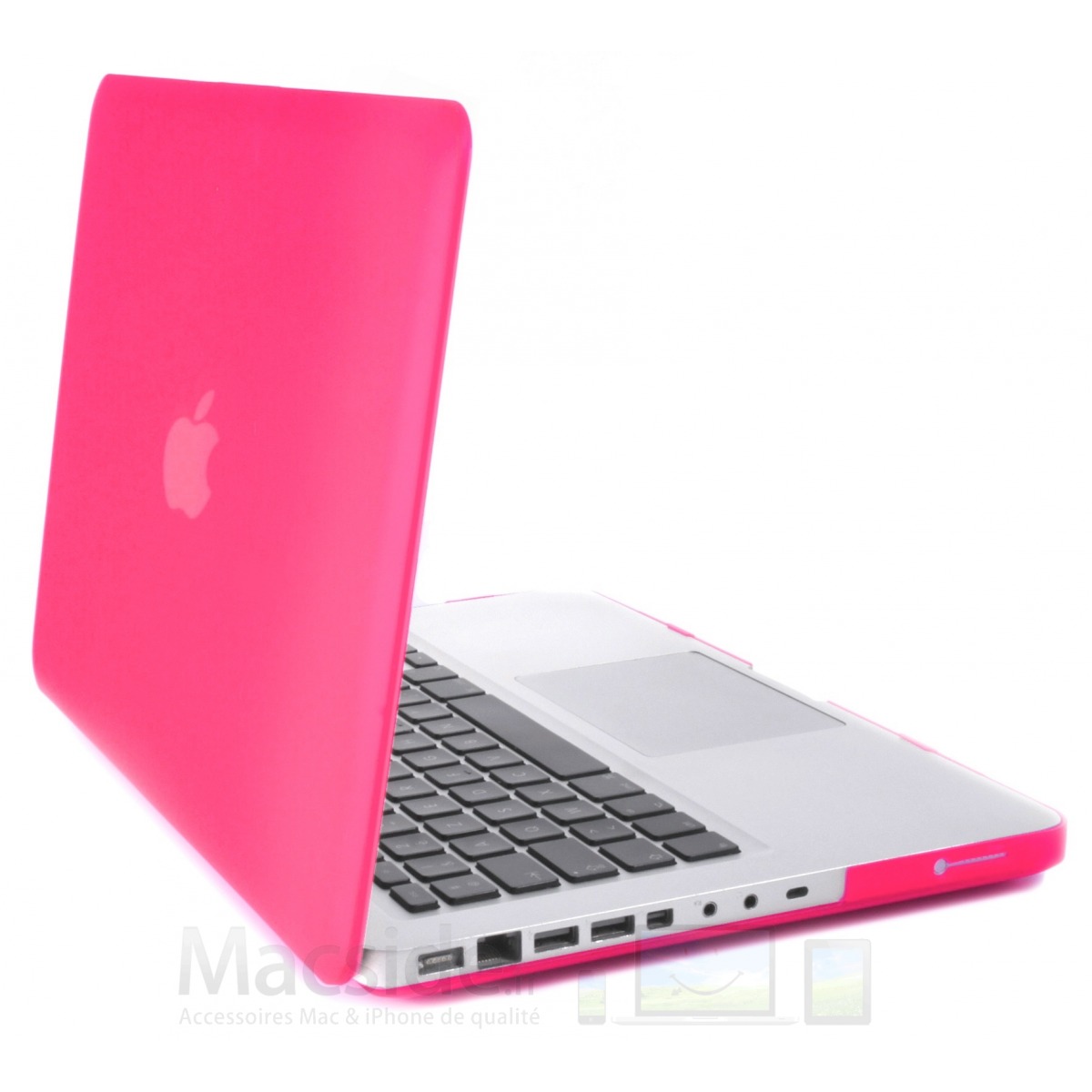 Coque Macbook Pro 13 Rose Fluo Velours !